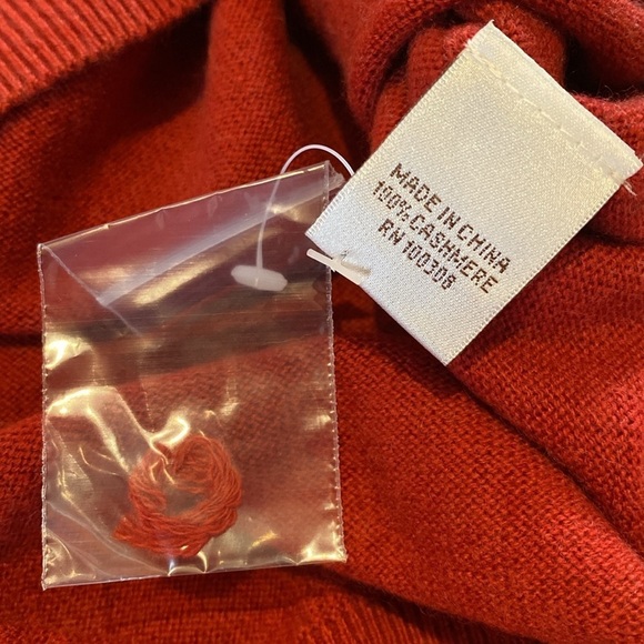 Bullock & Jones 100% Cashmere Half Zip Vest Red Sz XL - Picture 6 of 8